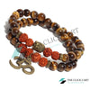 TCC™ Natural Rudraksha & Tiger Eye Om Buddha Bracelet